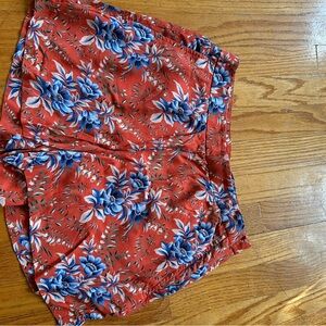 Floral Red and Blue Shorts